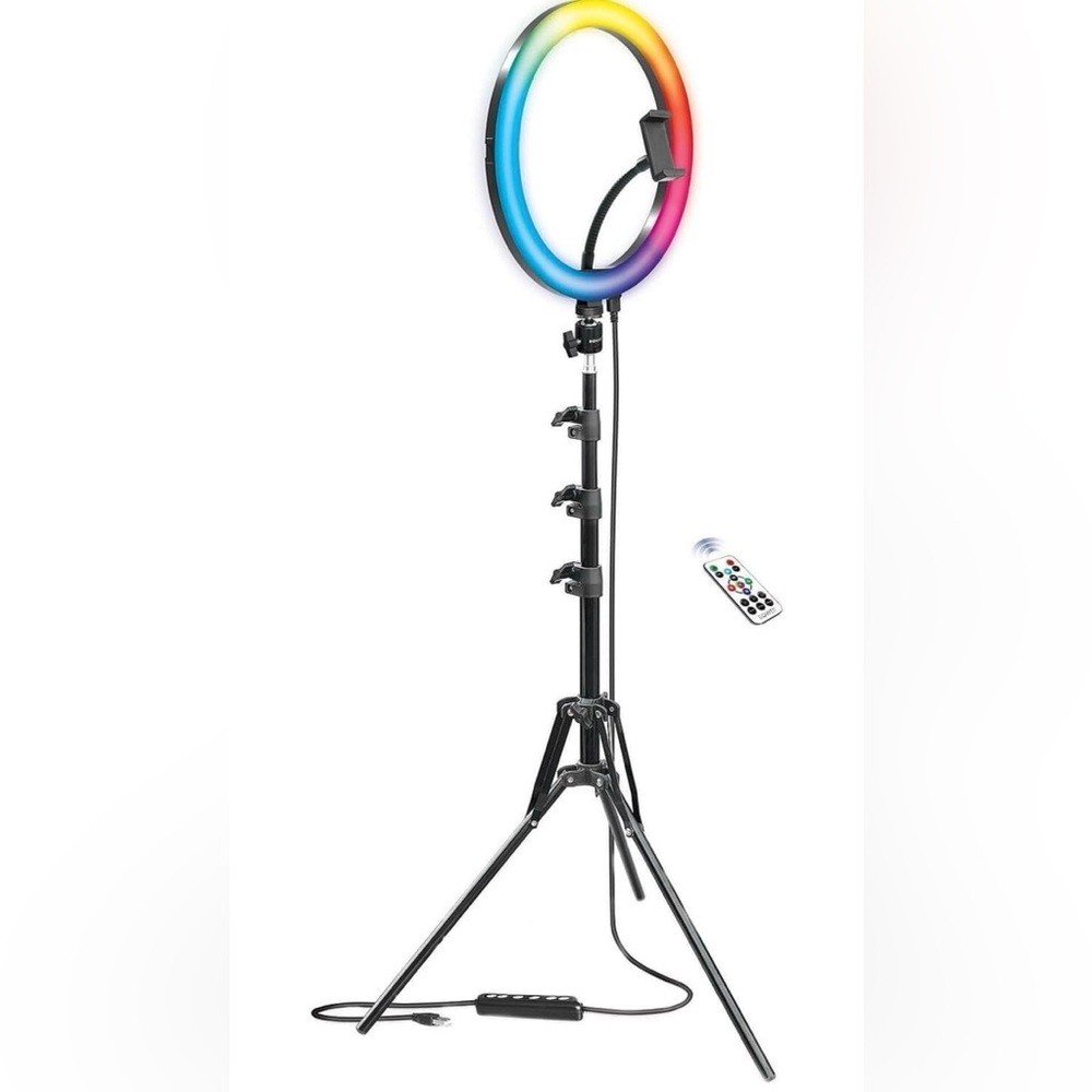 Bower 12” RGB LED Selfie Ring Light Kit w/ Tripod & Wireless Remote - Picture 6 of 9